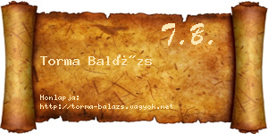 Torma Balázs névjegykártya